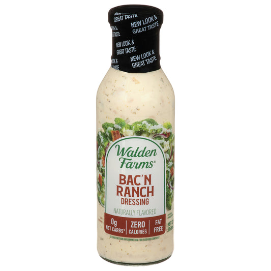 Walden Farms Dressing Calorie Free Bacon Ranch 12 FO (Pack of 6)