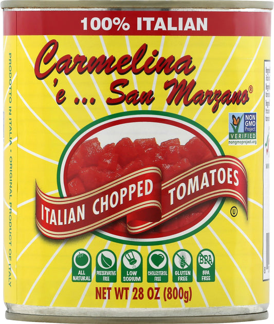Carmelina E San Marzano Tomato Italian Chopped Pure 28 Oz Pack of 12