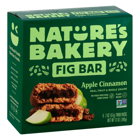 Natures Bakery Bar Fig Whole Wheat Apple Cinnamon 12 oz (Pack of 6)