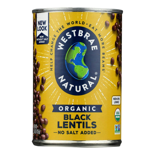 Westbrae Natural Organic Lentils Low Sodium Black - 15 oz (Pack of 12)