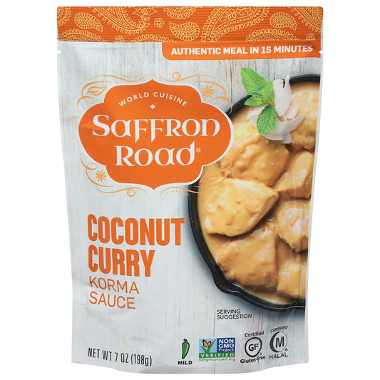 Saffron Road Coconut Curry Korma Sauce 7 Oz (Pack of 8)