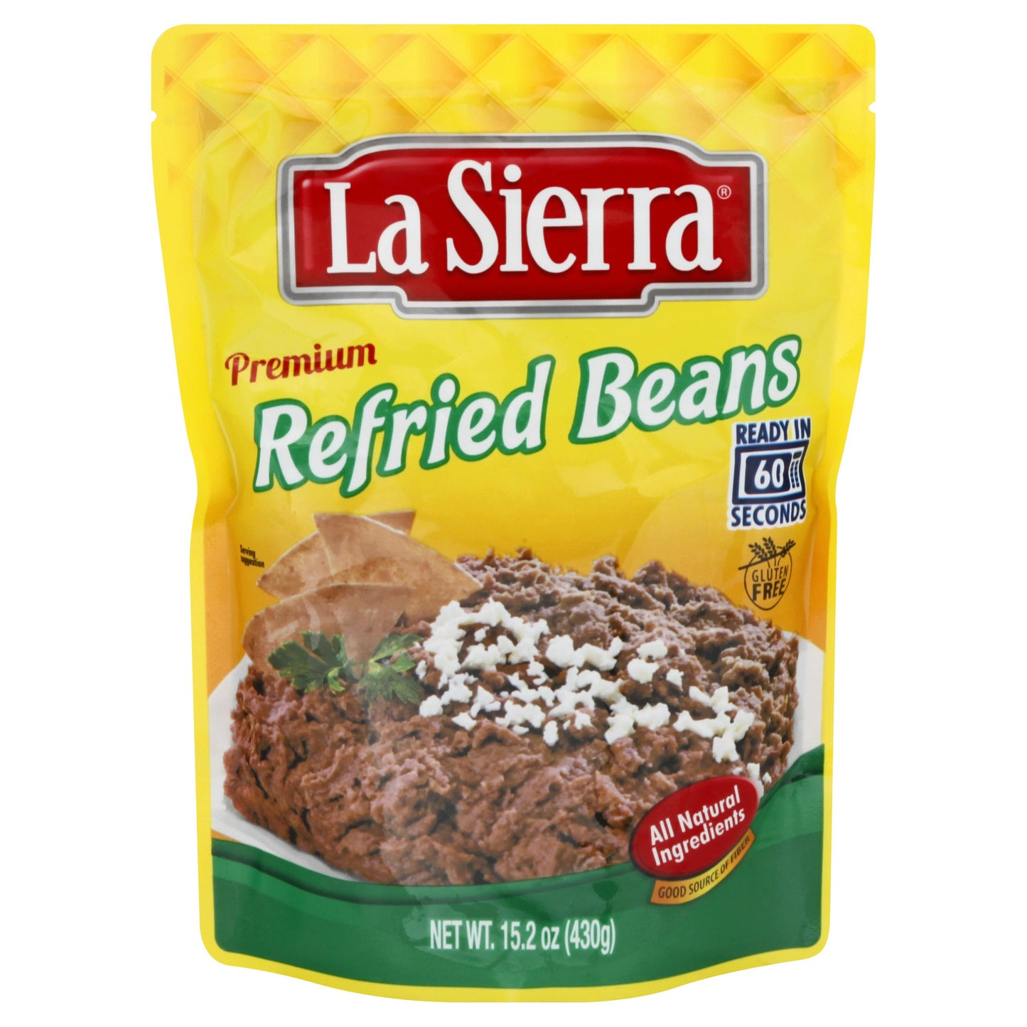La Sierra Beans Pinto Refried Pouch 15.2 Oz (Pack of 8)