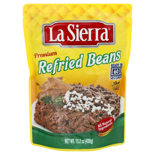 La Sierra Beans Pinto Refried Pouch 15.2 Oz (Pack of 8)