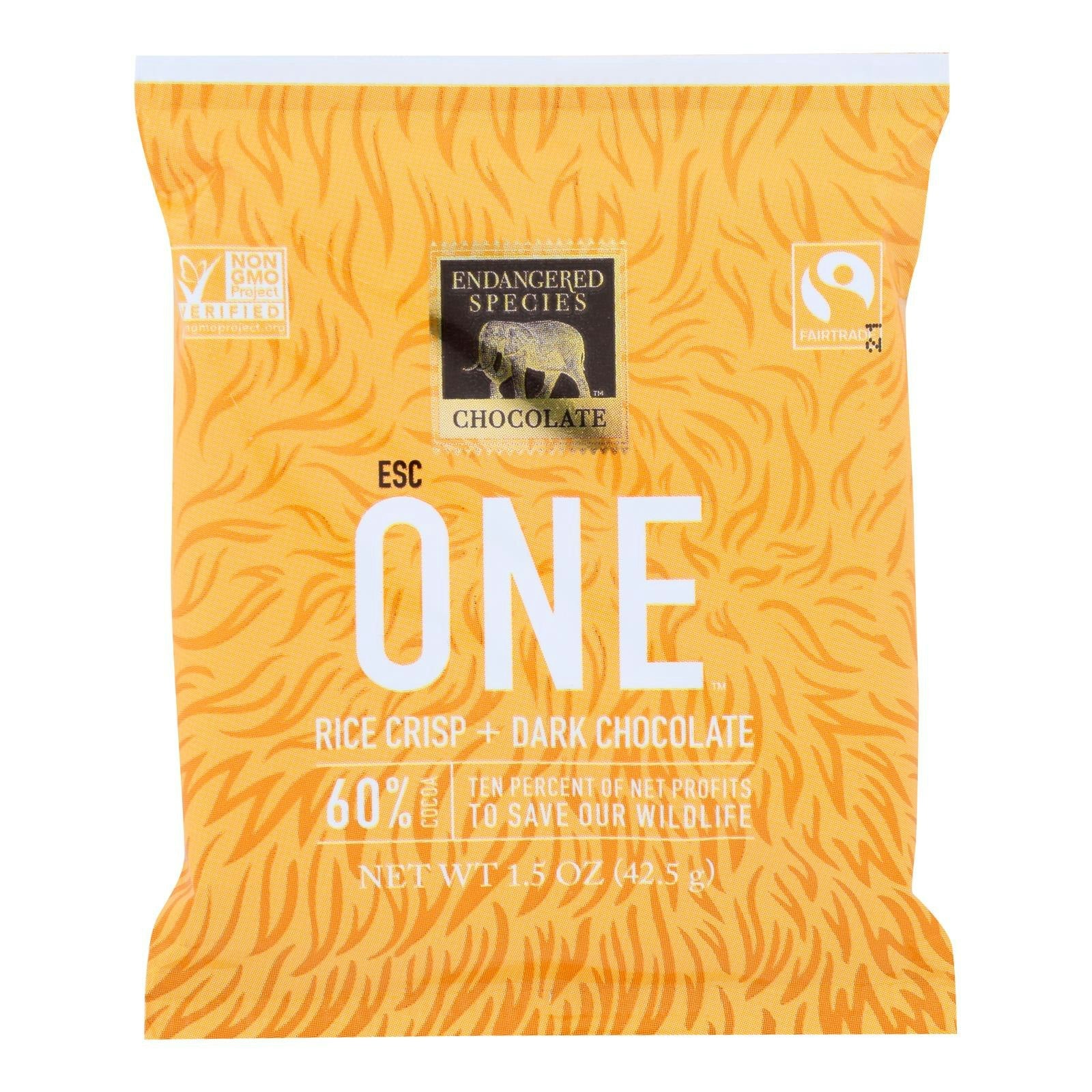 Endangered Species Chocolate - Dark Chocolate Rice Crisp 60% Cocoa